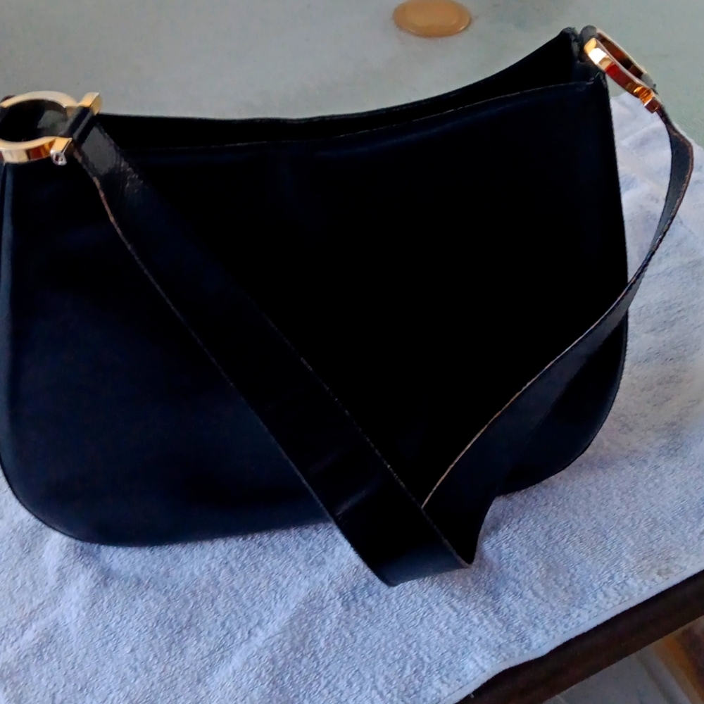 Ferragamo Vintage Black Leather Handbag